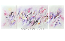 Cargar imagen en el visor de la galería, Cuadro Tríptico Abstracto Fucsia y Violeta
