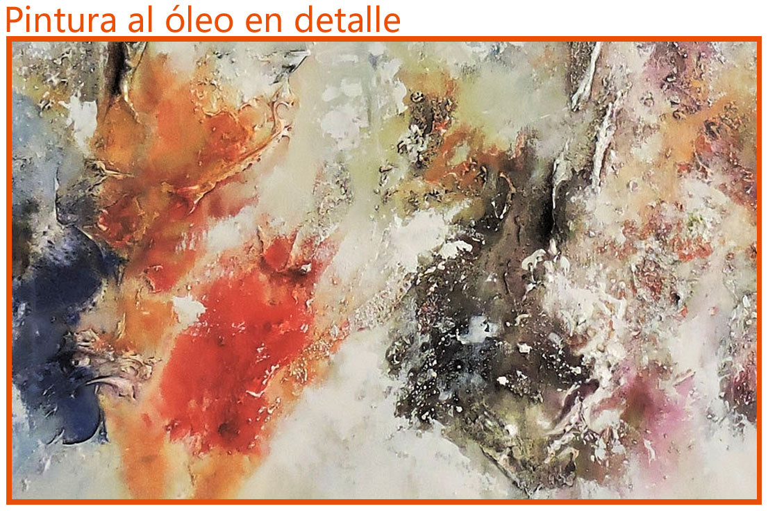 Cuadro al Óleo Abstracto Cian y Ámbar – Cuadros José