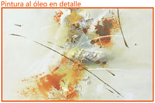 Cargar imagen en el visor de la galería, Óleo Tríptico Abstracto Naranja y Dorado
