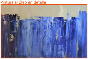 Óleo Díptico Abstracto Azul