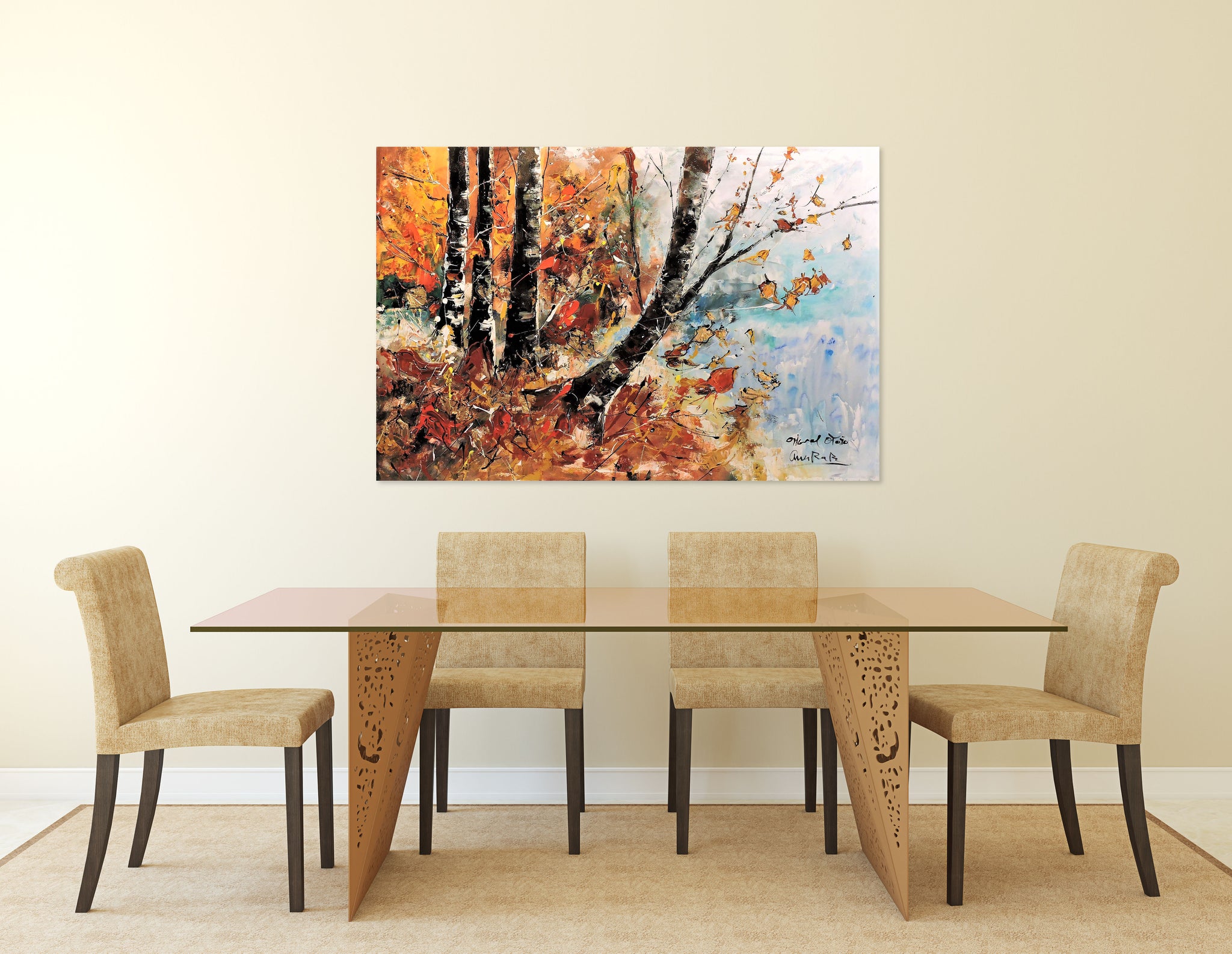 Sierra de Aralar. Navarra. Cuadros modernos de paisajes de otoño pintados  al oleo para dormitorios, cuadro original, Óleo sobre Tabla, comprar cuadros
