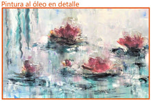 Cargar imagen en el visor de la galería, Cuadro al Óleo Estanque con Flores Nenúfares
