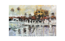 Cargar imagen en el visor de la galería, Cuadro al Óleo Catedral Palma de Mallorca y Paseo Marítimo
