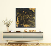 Cargar imagen en el visor de la galería, Cuadro Acrílico Abstracto Negro y Dorado

