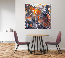 Cargar imagen en el visor de la galería, Cuadro Acrílico Abstracto Naranja y Gris
